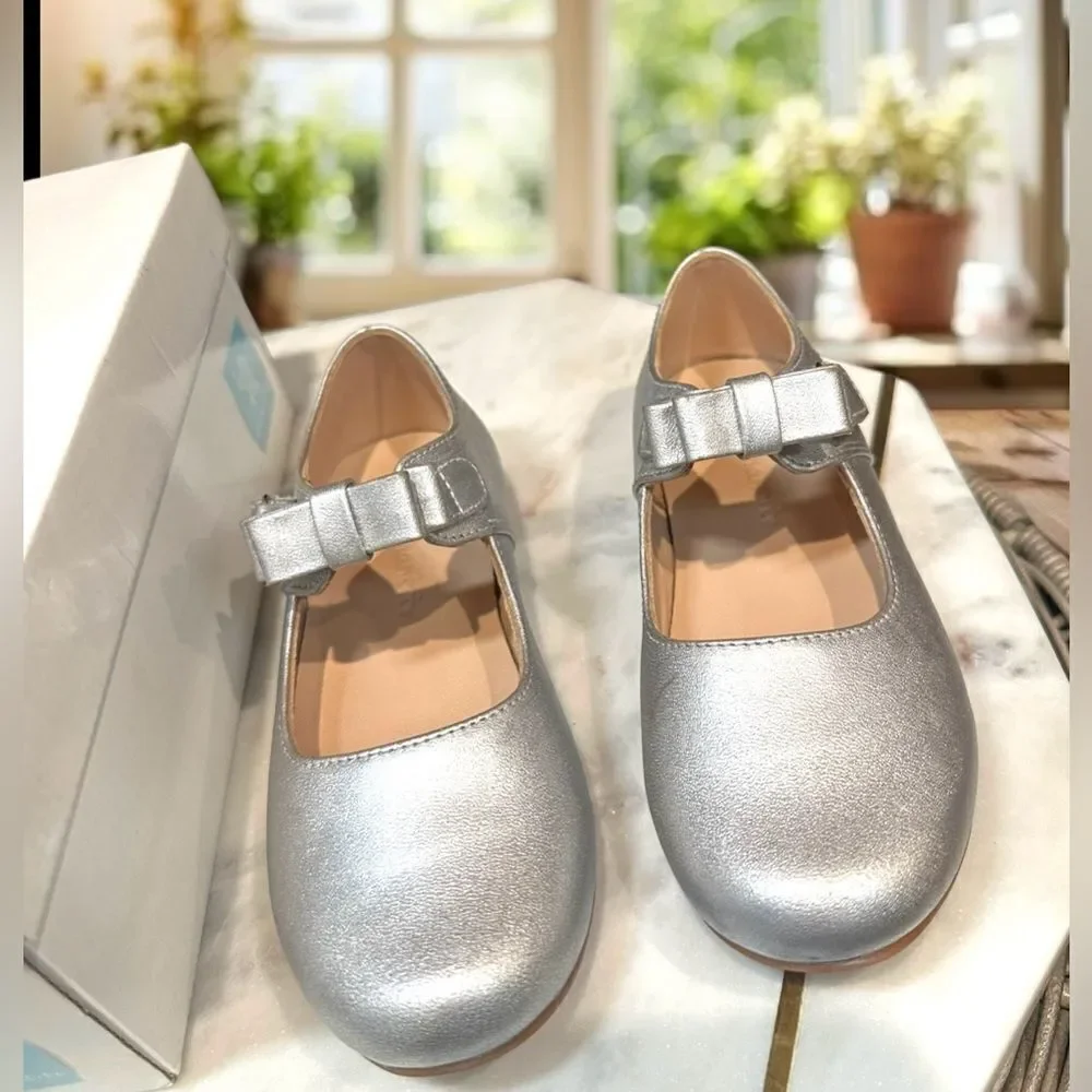 Elephantito Charlotte Leather Bow detail Mary Jane Kids Size 11.5 EU 28